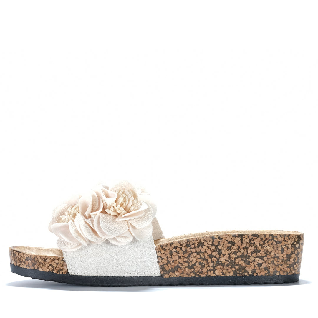 Natural LOS CABOS Corsage slippers with woven design and comfortable sole, perfect for casual wear.