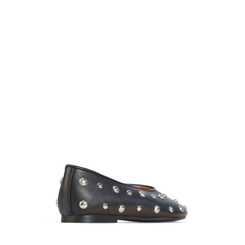 Black EOS Lune stud loafers featuring sleek design and stud accents, perfect for stylish casual or dressy wear.