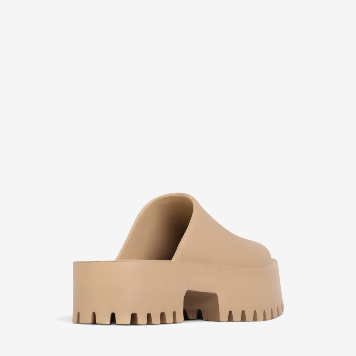Los Cabos Marre taupe slip-on shoes shown from back angle, featuring a sleek design and comfortable fit.
