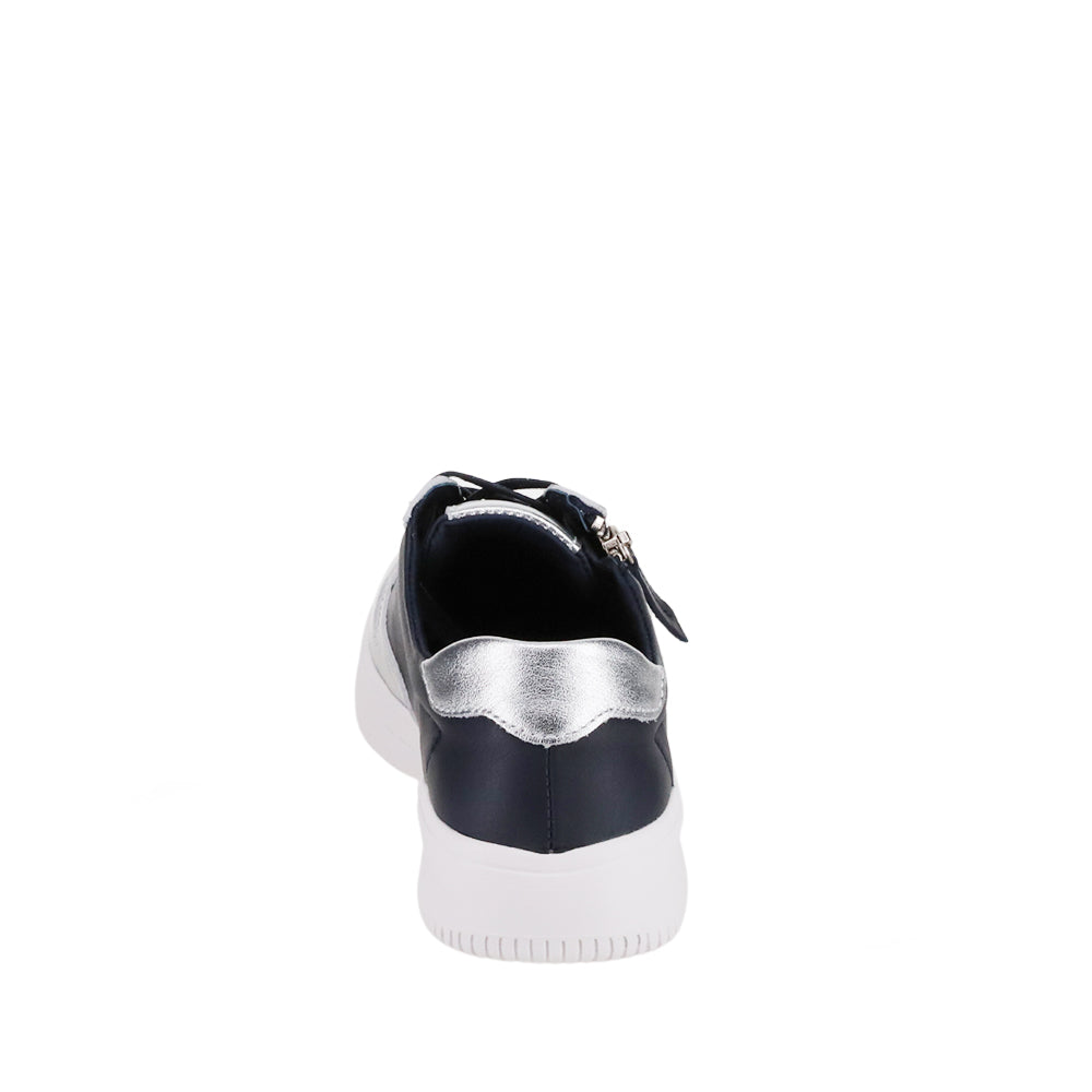Naked Arches net navy silver sneakers with breathable mesh and sleek design, ideal for casual and athletic wear.
