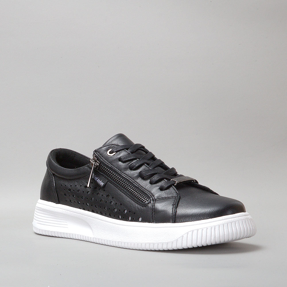 Naked Arches Noble Black sneakers with sleek black design, featuring minimalist style and comfortable lace-up closure.