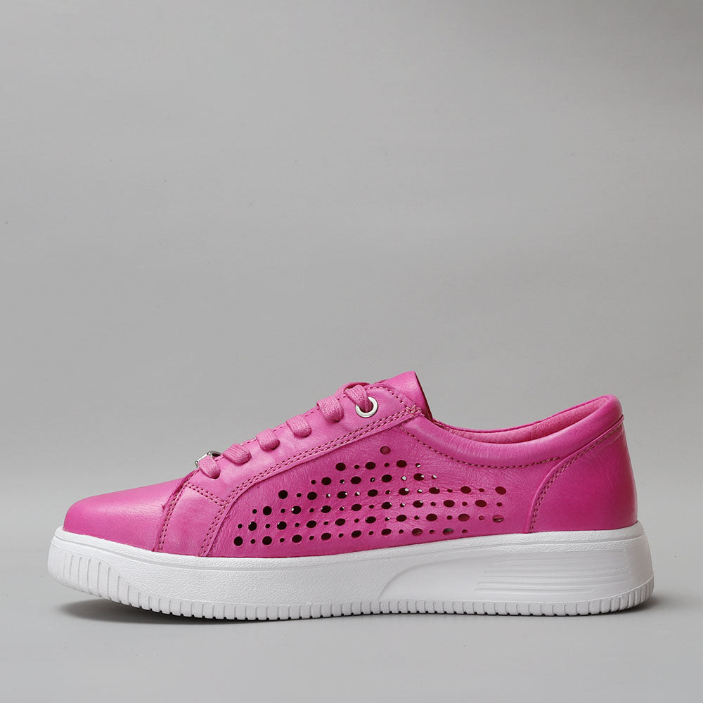 Naked Arches Noble Hot Pink sneakers with vibrant fuchsia color, showcasing stylish design and comfortable fit.