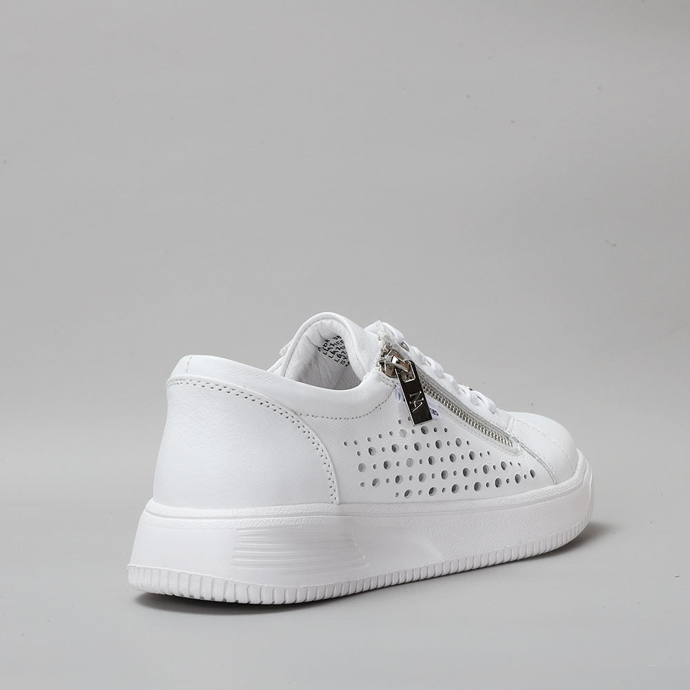 Naked Arches Noble White sneakers with clean white design and subtle branding, displayed on a neutral background.