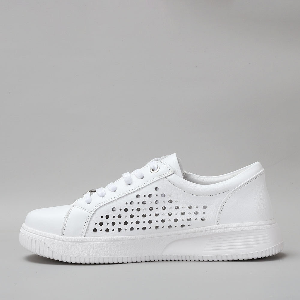 Naked Arches Noble White sneakers with clean white design, showcasing the stylish and comfortable footwear on a neutral background.