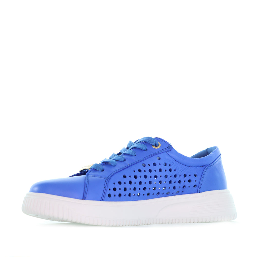 Naked Arches Noble Royal Blue sneakers with sleek design and vibrant blue color, showcasing comfortable casual footwear.