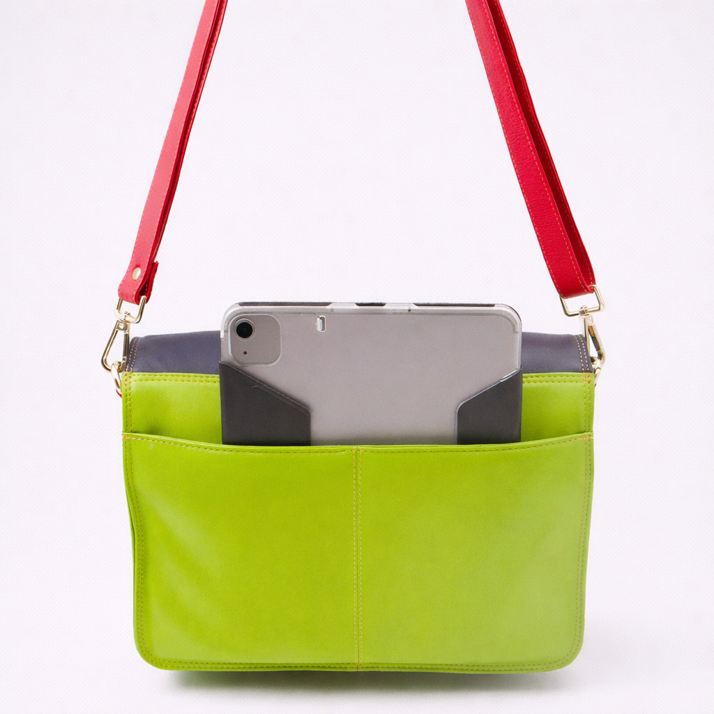 Second Nature BC53 Prism handbag with geometric design and sleek leather finish, featuring top handles and modern style.