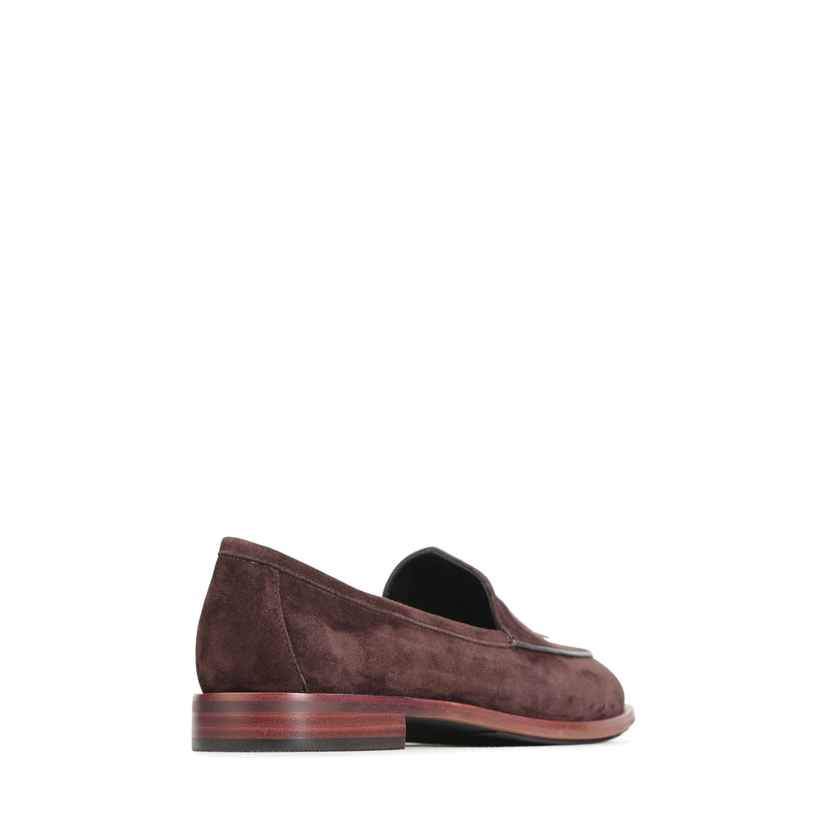 Eos Phea Cocoa suede loafers featuring a sleek design and classic silhouette, perfect for casual or dressy outfits.