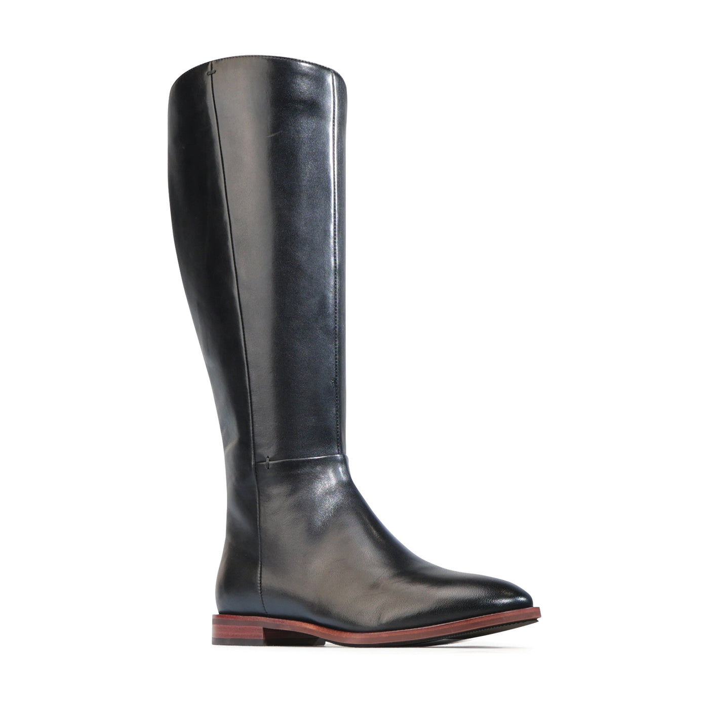 Black EOS PHEODORA high boots with sleek design and pointed toes, made from smooth leather.