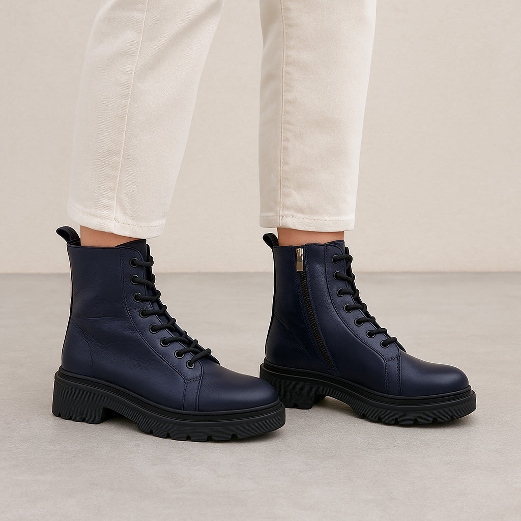 LE SANSA Radiant Navy boots featuring sleek design and navy color, perfect for stylish everyday wear.