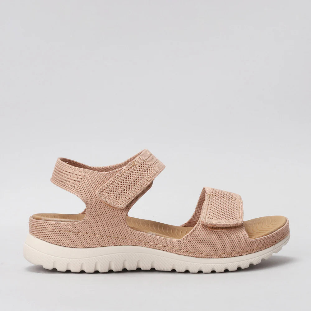 CC Resorts Ram Tan sandals shown from the side, featuring tan straps and comfortable sole, perfect for casual summer wear.