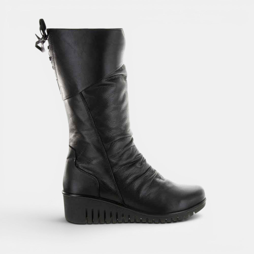 Black Cabello Elsie boots featuring a sleek design and sturdy sole, perfect for stylish everyday wear.