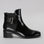 LE SANSA ROMY black patent leather boots shown from the side, featuring sleek design and stylish ankle length.