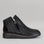 Black LE SANSA Ronnie boots with checkside detailing, showcasing stylish ankle-high design and sleek leather material.