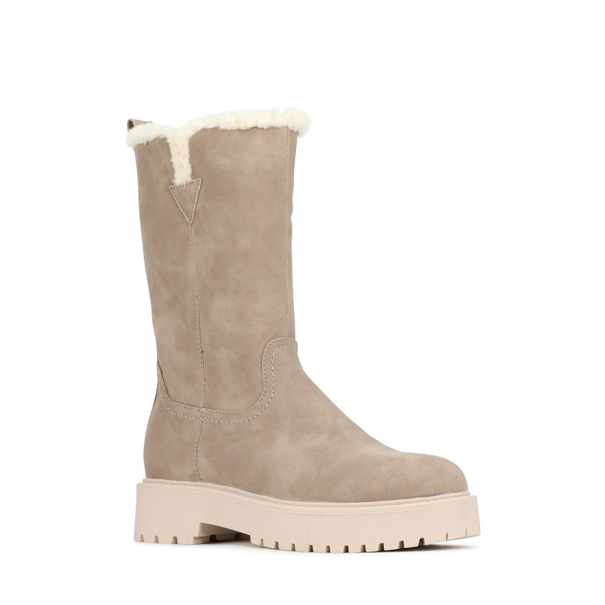 LOS CABOS Raccus taupe boots featuring a sleek design and ankle-high style, shown from an angled view.