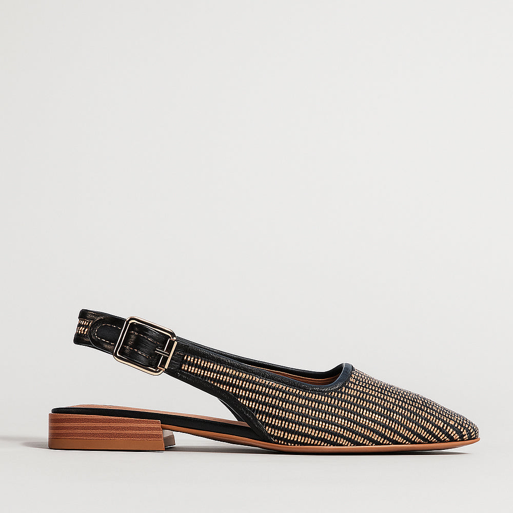 EOS SOPH BLACK GRASS sandals, stylish black leather footwear with open toe design and ankle strap, perfect for casual wear.