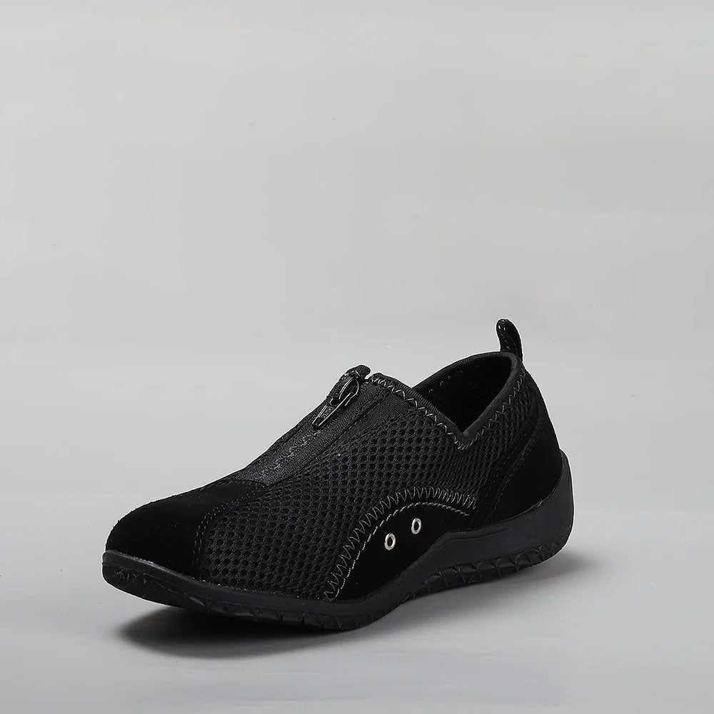 CC Resorts Sorrell Black casual shoes with black leather and southwestern-style accents, displayed on a white background.