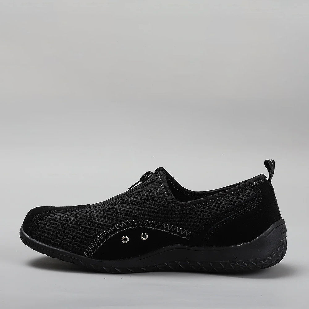 CC Resorts Sorrell black casuals showing the sleek black fabric and stylish design on a neutral background.