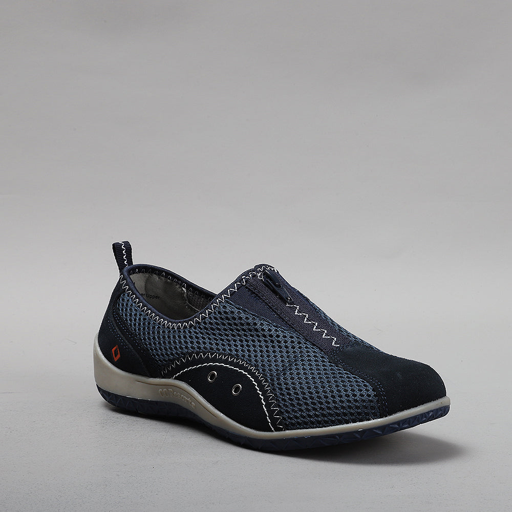 CC Resorts Sorrell Navy casual shoes with navy fabric and white sole, displayed on a neutral background.