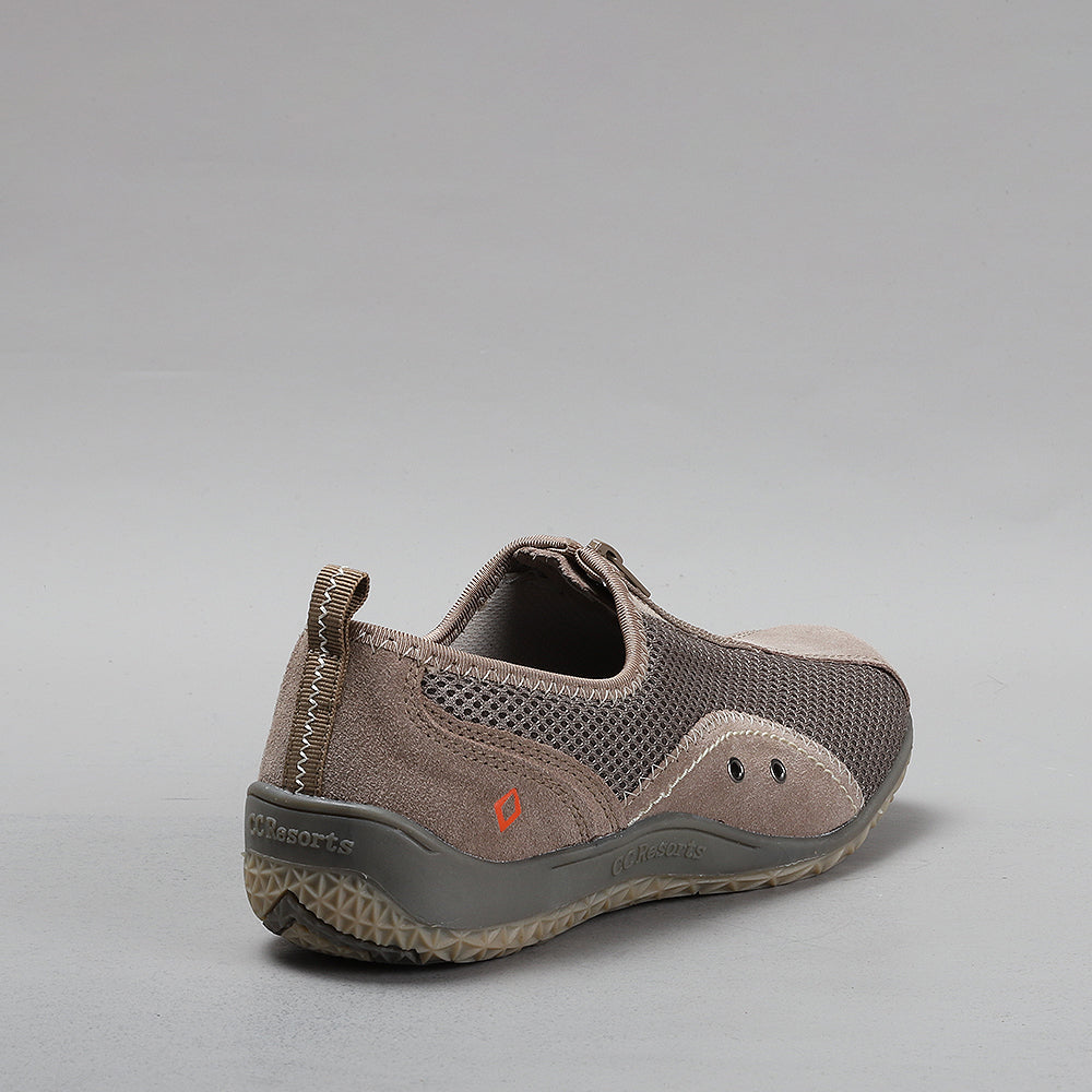 CC Resorts Sorrell taupe casuals shoes with a sleek design and neutral color, displayed on a white background.
