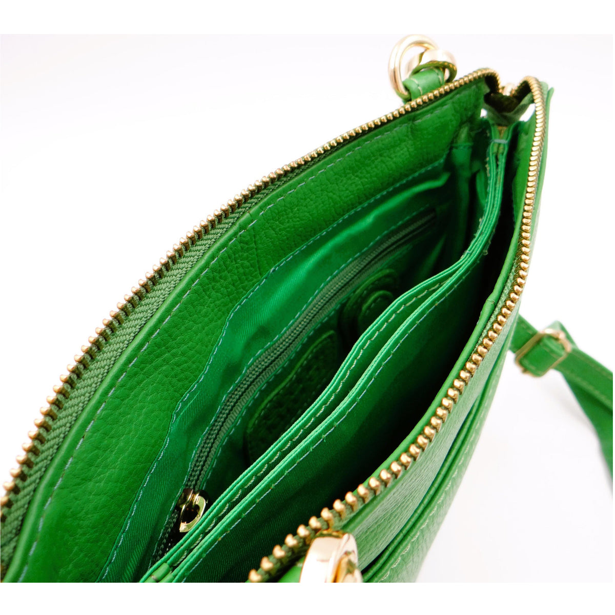 Second Nature green apple handbag with sleek design and textured surface, featuring a sturdy handle and stylish details.