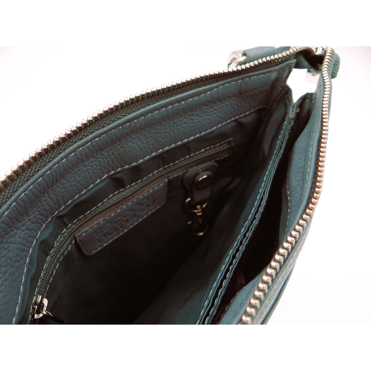 Second Nature ST31 petrol handbag with sleek design and top handle, featuring a stylish, vibrant petrol color.