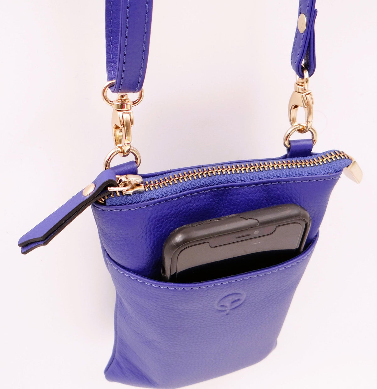 Second Nature Second Nature ST57 Iris handbag in vibrant purple with gold-tone hardware and adjustable strap.