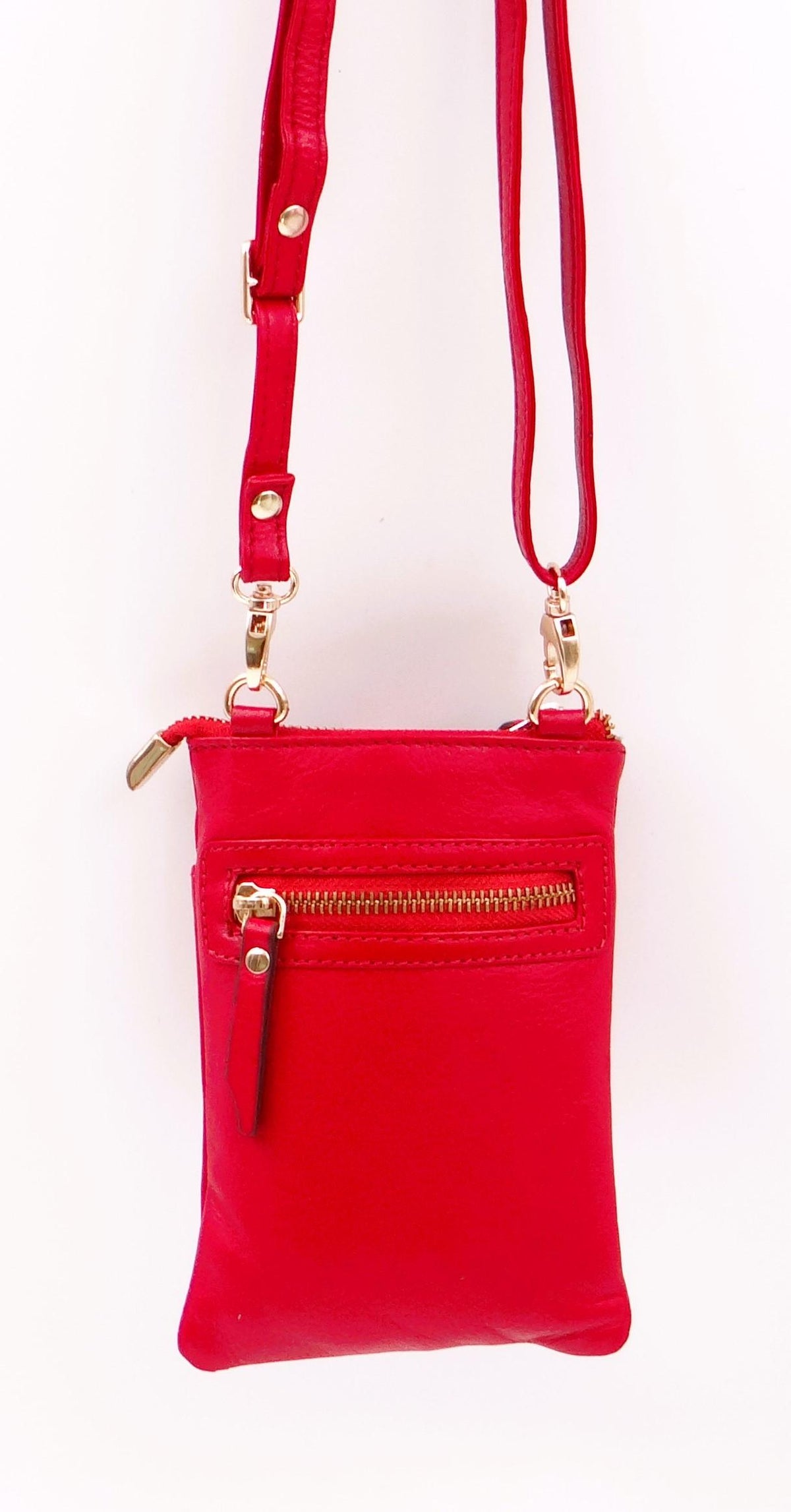 Red Second Nature HANDbags, model ST57, featuring a sleek design and textured material, displayed on a neutral background.