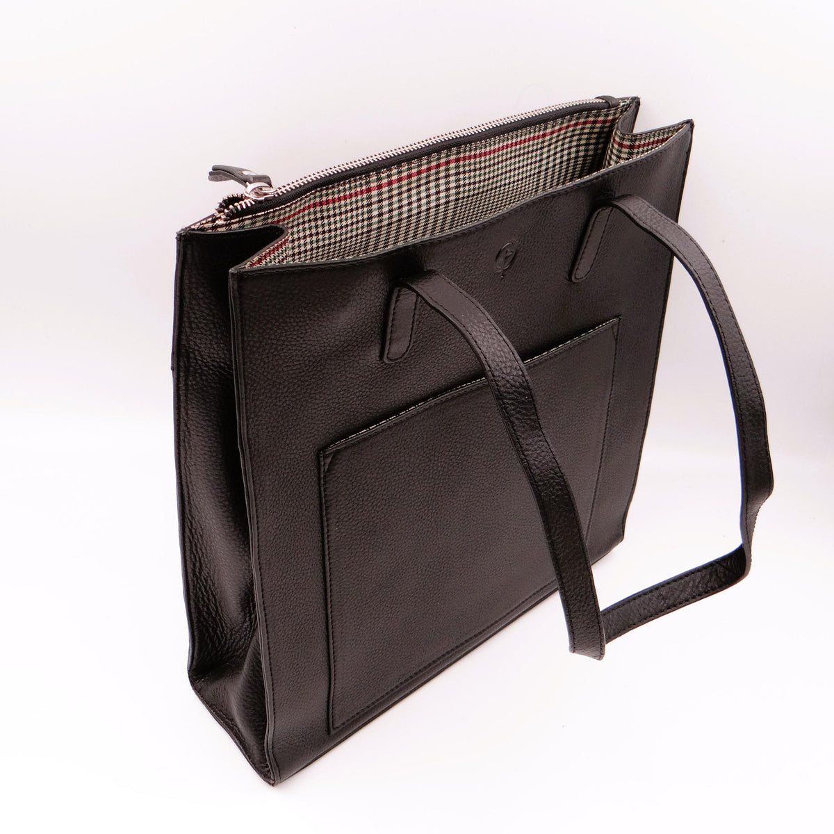 Second Nature second nature ST69 black handbag with sleek design and top handle, showcasing its stylish, modern look.