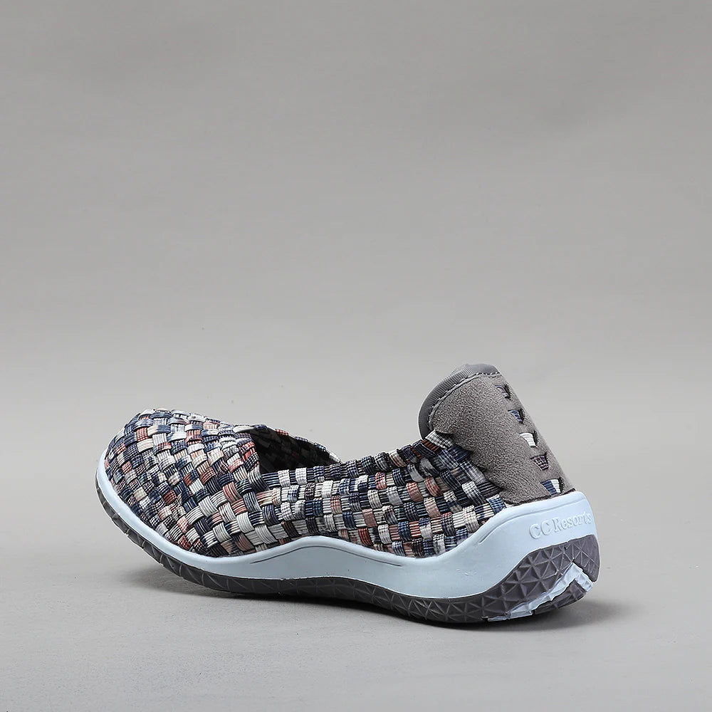 CC Resorts Sugar Brown Multi flats featuring a stylish multi-colored design and comfortable slip-on style.