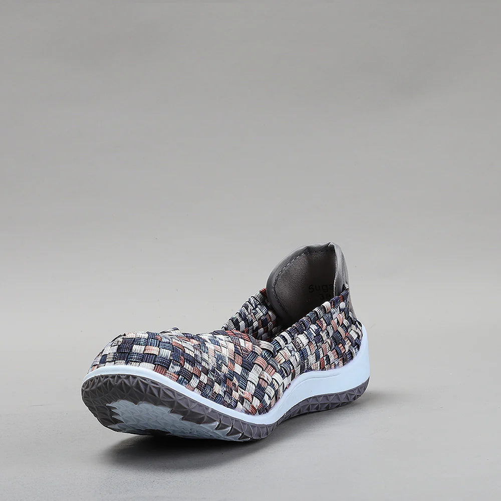CC Resorts Sugar Brown Multi flats with Southwest-inspired design, featuring colorful patterns and a comfortable slip-on style.