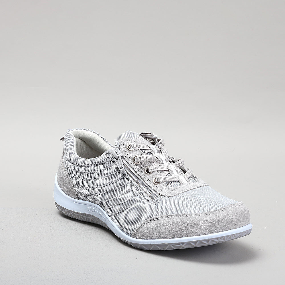 Casuals CC Resorts Sukie in light grey, showcasing the relaxed fit and stylish design of the women's casual footwear.