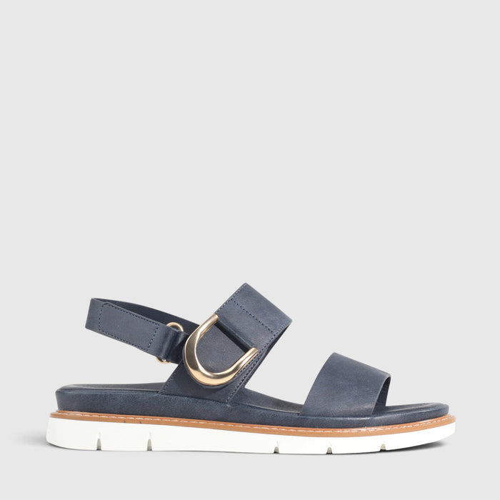 Los Cabos Sana Navy sandals with navy straps and cushioned soles, perfect for casual summer wear.
