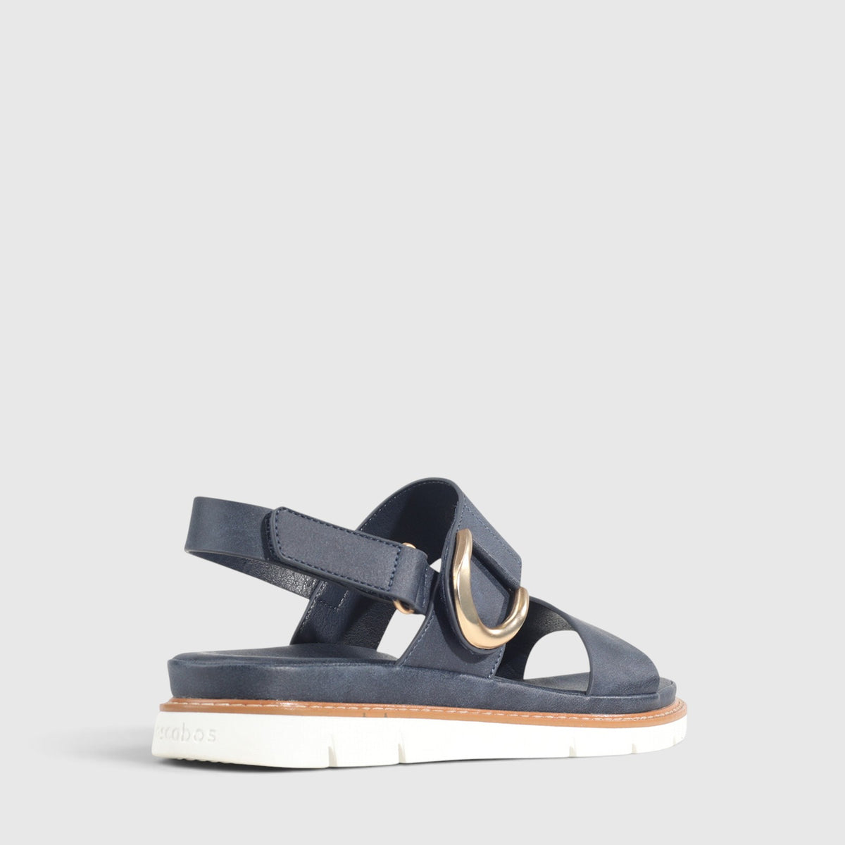 Los Cabos Sana Navy sandals with strap design and cushioned soles, featuring navy blue color and casual slip-on style.