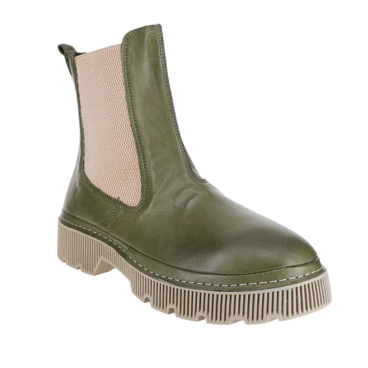 Le Sansa Lesansa Rose Olive boots featuring a stylish design with rose olive color and ankle-high silhouette.