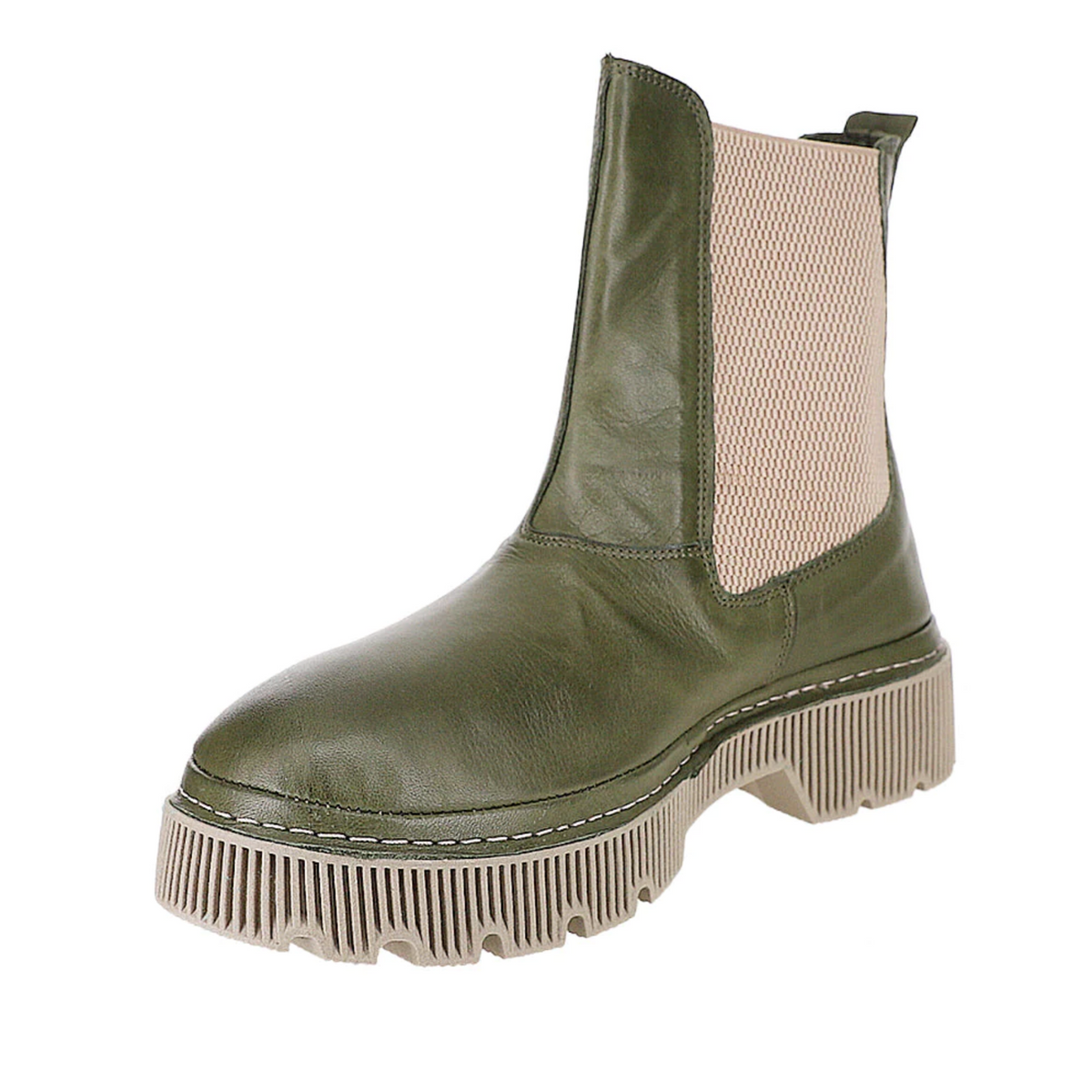 Le Sansa Lesansa Rose Olive boots featuring a stylish design with rose olive color and ankle-high silhouette.