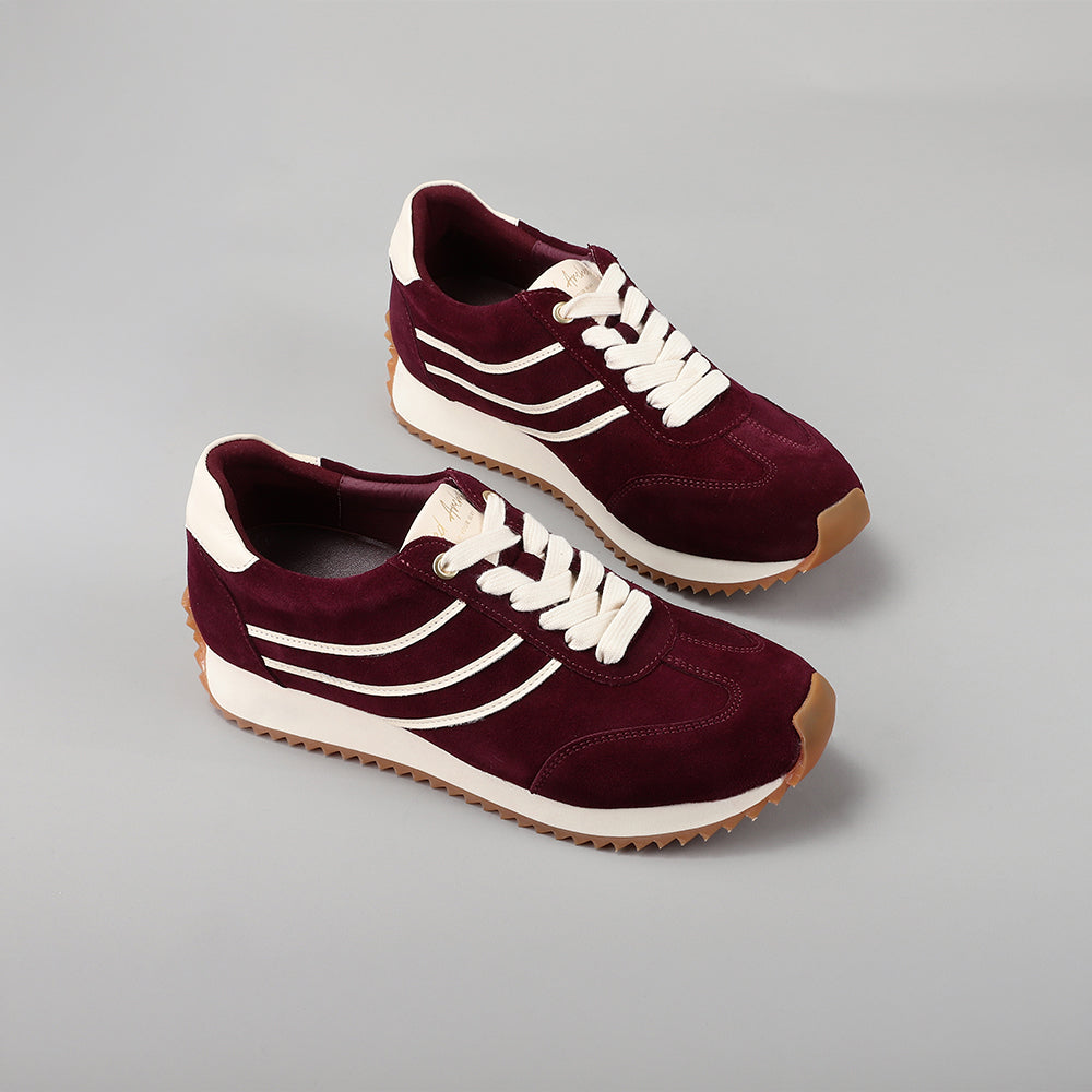 Naked Arches Wednesday Burgundy sneakers with stylish burgundy color and modern design, casual footwear for everyday wear.
