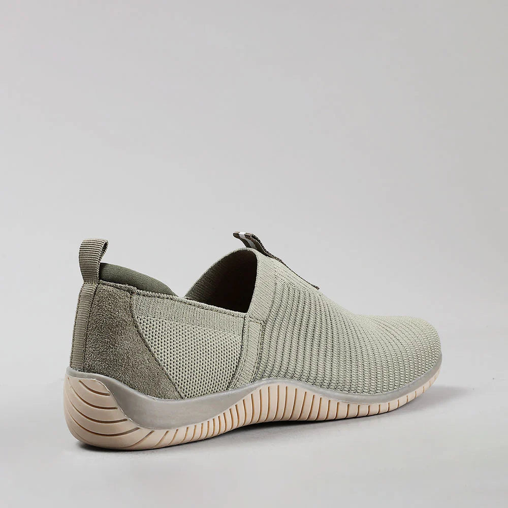 CC Resorts Tabitha khaki slip-on shoes with a sleek design and comfortable fit, perfect for casual summer wear.
