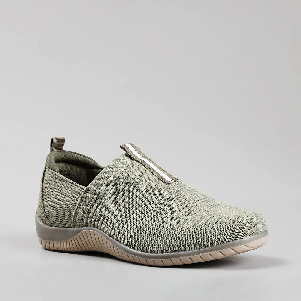 CC Resorts Tabitha slip-on sandals in khaki, featuring a comfortable design and casual style, perfect for resort or everyday wear.