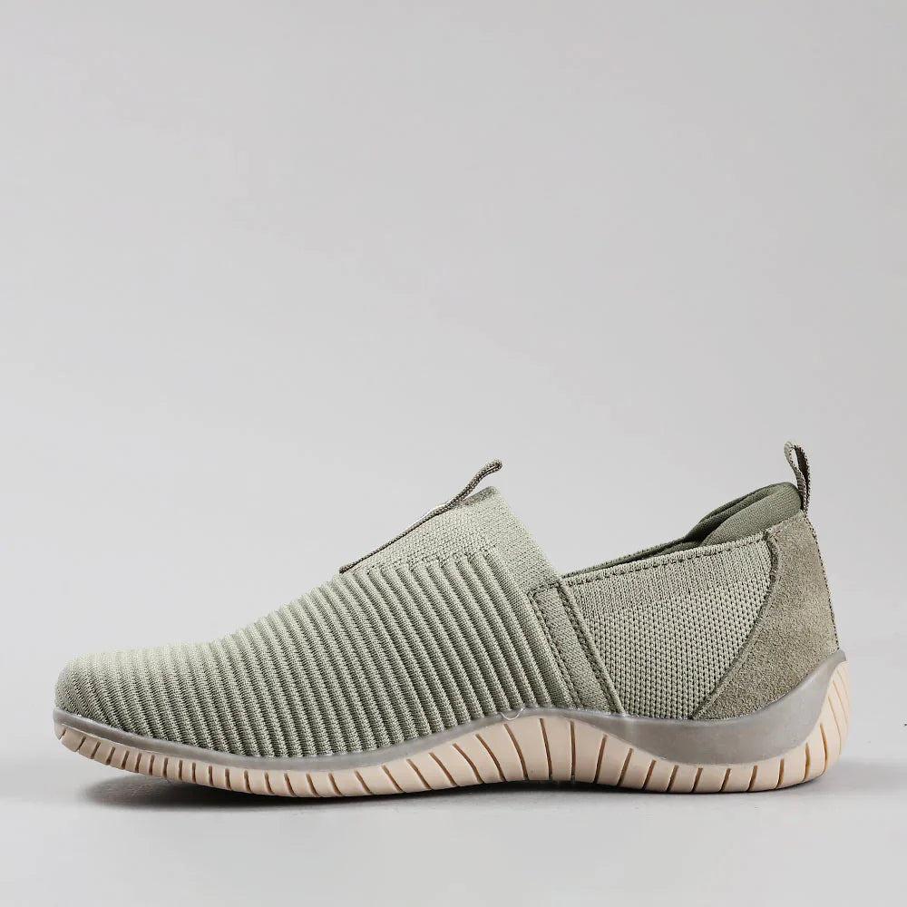 CC Resorts Tabitha slip-on shoes in khaki color, featuring a comfortable design and casual style.