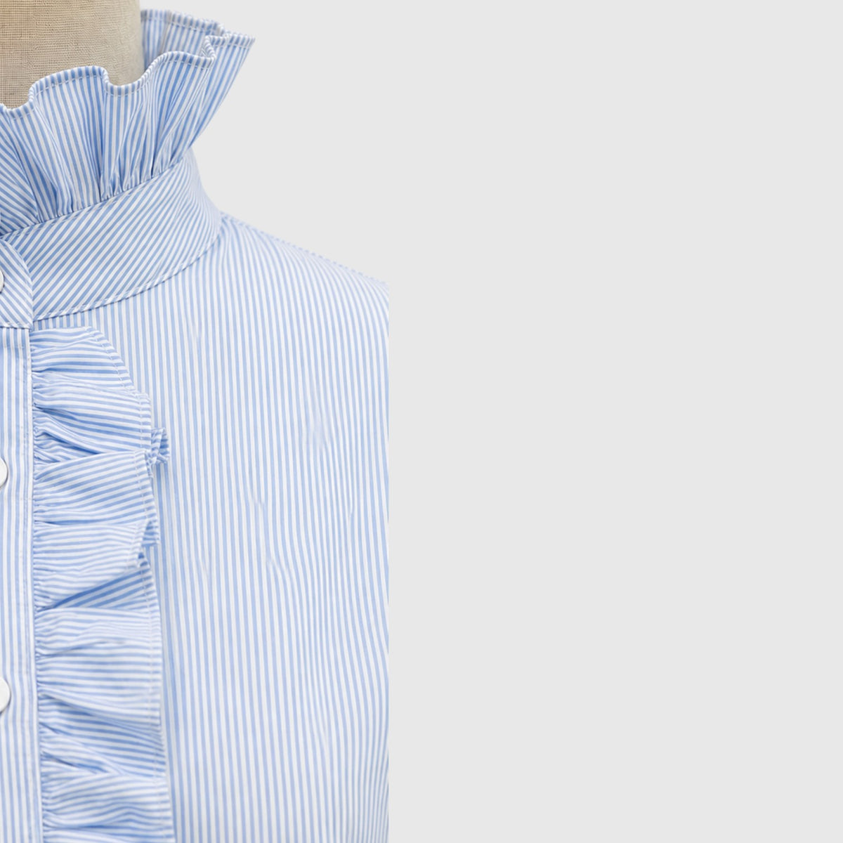 Who's Charlie Poppy pale blue and white top blouse cami tee garment