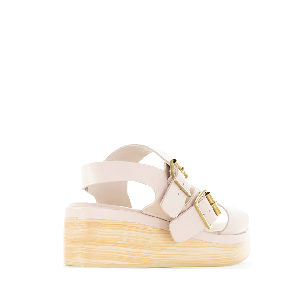 Le Sansa Lesansa Tri Cameo sandals featuring strappy design and neutral beige color, displayed on a white background.
