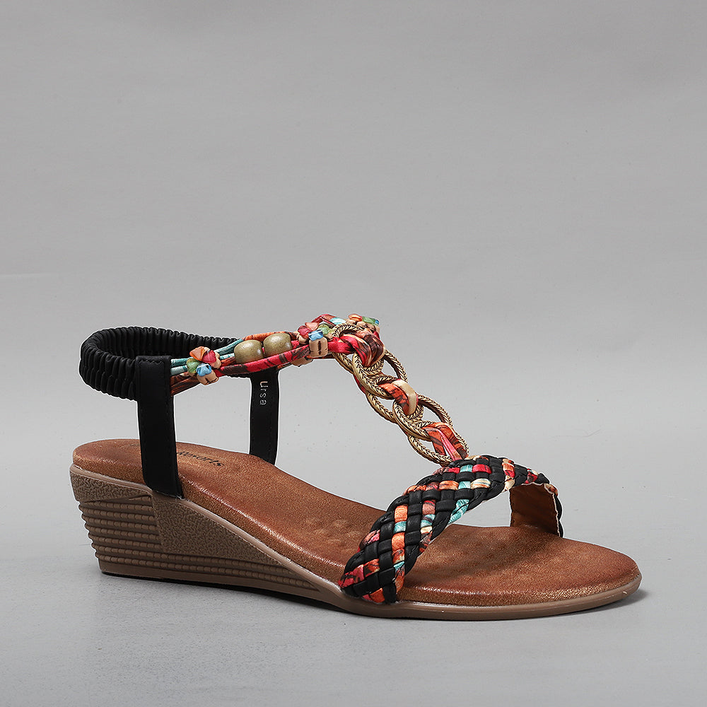 Black VS Treads Ursa sandals featuring strap design and cushioned soles, displayed on a neutral background.