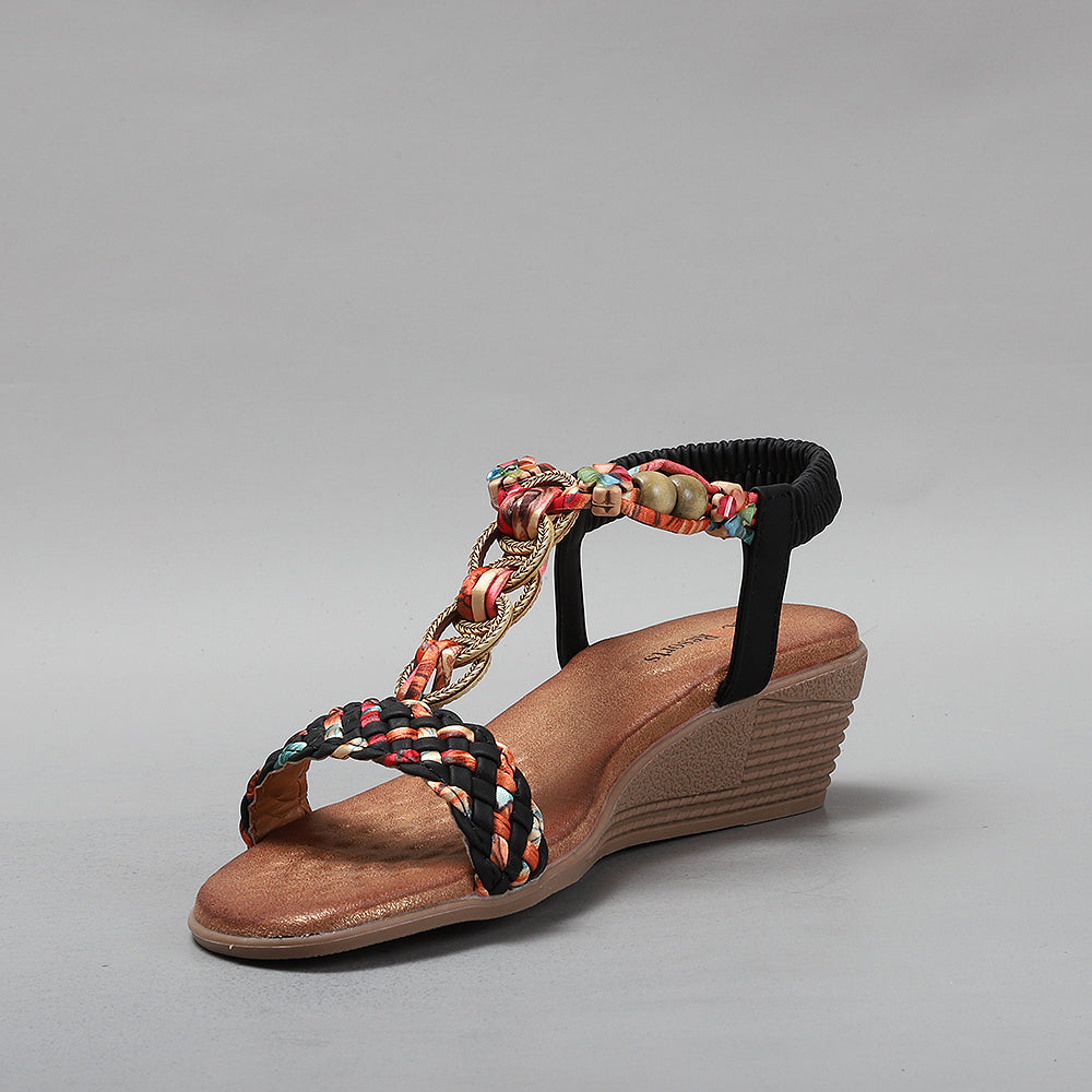 Black VS Treads Ursa sandals with southwestern-style straps and open toe design, casual footwear for warm-weather wear.
