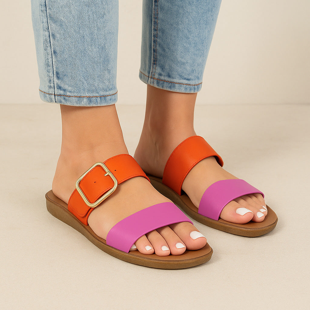 VS TREADS VELMA FUCHSIA ORANGE Women slippers - Zeke Collection NZ