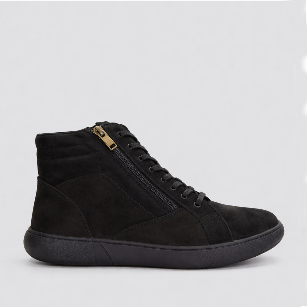 Black Nuback boots by CABELLO Willora featuring stylish design and ankle-high length.