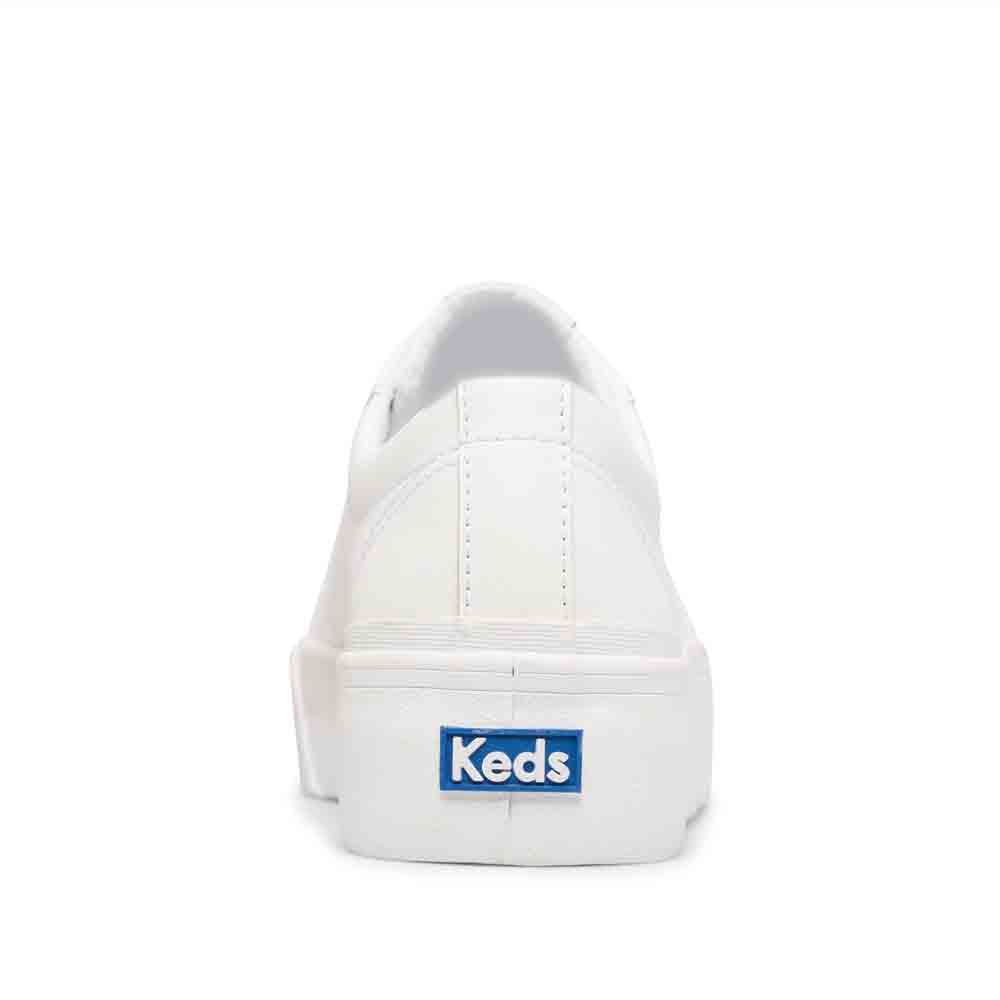 KEDS Jump Kick Duo white sneakers with lace-up design and padded collar, stylish casual footwear for everyday wear.
