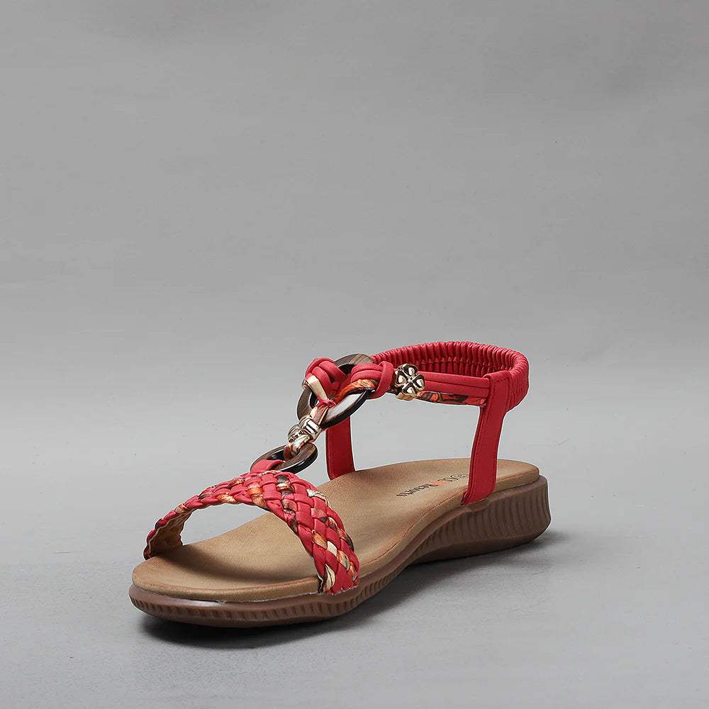 CC Resorts Xtra Red Multi sandals featuring vibrant southwestern patterns and comfortable straps, perfect for casual summer wear.