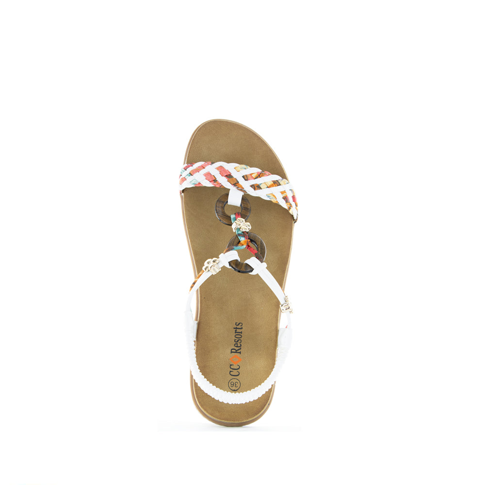 CC Resorts XTRA White sandals featuring white straps and cushioned soles, perfect for casual summer wear.