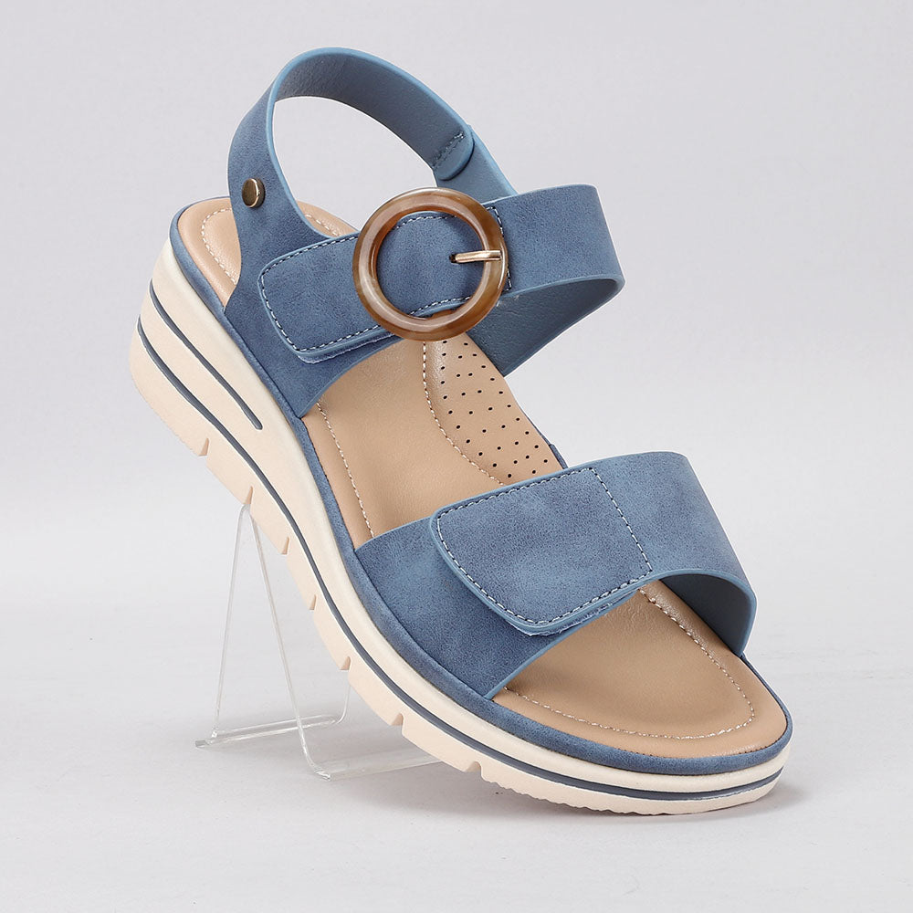 CC Resorts Yarra Denim sandals with denim straps and casual design, perfect for summer wear.