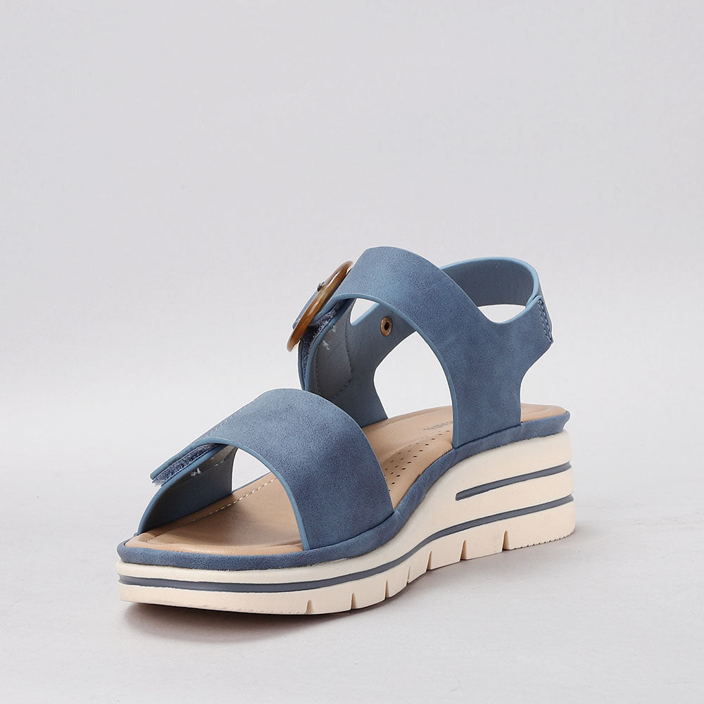 CC Resorts Yarra Denim sandals with a casual design, featuring denim straps and comfortable sole, perfect for summer wear.
